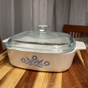 Vintage Corning Ware Blue Cornflower 1 Qt Casserole W/ Lid- Trivet